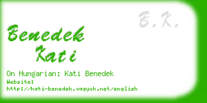 benedek kati business card